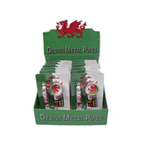 Wales Flag Metal Pipe Set with Lighter - TZ1003W - GU PAK