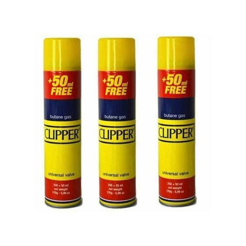 12 x CLIPPER 300ml Butane Gas with Adapter Cap - GU PAK