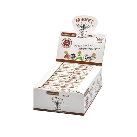 24 Hornet Natural Organic Hemp Papers 5 meter Roll - GU PAK