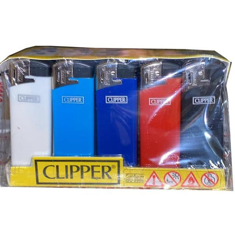 25 Clipper Flat Fit Translucent Electronic Lighters - TK21R - GU PAK