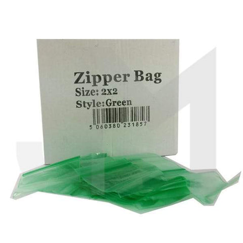 5 x Zipper Branded 2 x 2 Green Bags - GU PAK