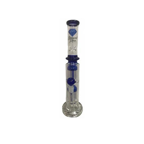 30cm Diamond Haze Dual Percolator Glass Bong - XD99 - GU PAK