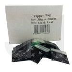 Zipper Branded 30mm x 30mm Black Leaf Bags - GU PAK