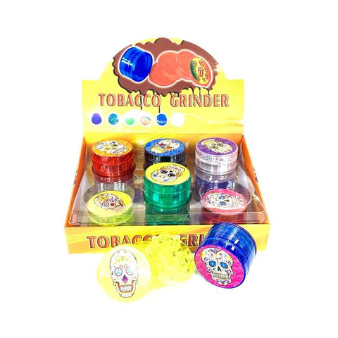 3 Parts Tobacco Plastic Grinder - HX001-Skull - GU PAK