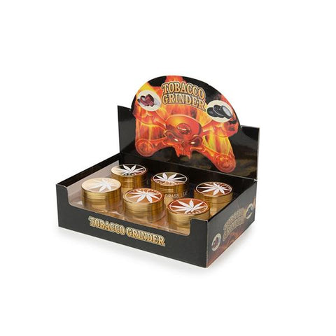 12 x 3 Parts White Leaf Metal Gold Grinder - HX523G - GU PAK