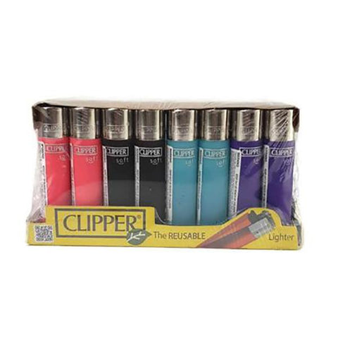 40 Clipper Soft Touch Refillable Lighters - GU PAK