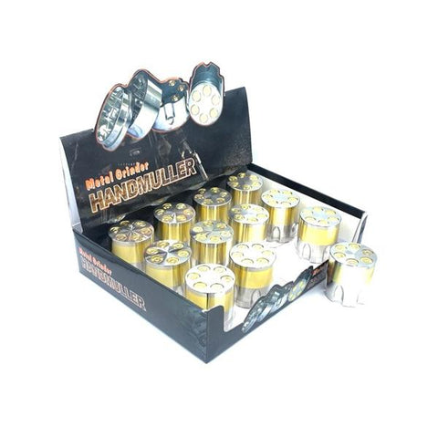 12 x 3 Parts Handmuller Silver Gold Bullet Metal 40mm Grinder - HX240G - GU PAK