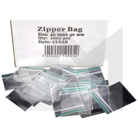 Zipper Branded 40mm x 40mm Clear Bags - GU PAK