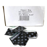 Zipper Branded 40mm x 40mm White Leaf Bags - GU PAK