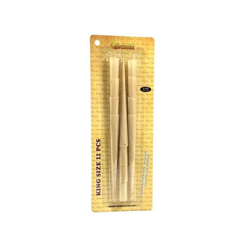 4Smoke King Size 12 piece Organic Brown Pre-rolled Rolling Paper - GU PAK