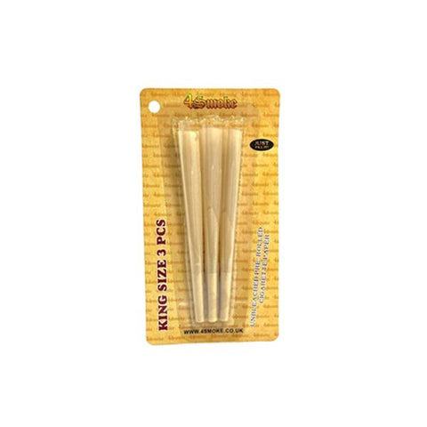 4Smoke King Size 3 piece Organic Brown Pre-rolled Rolling Paper - GU PAK