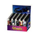 50 x 4Smoke Electronic Printed Lighters - YZ218DK - GU PAK