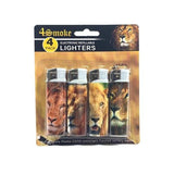 12 x 4Smoke 4 Pack Electronic Printed Lighters - DY007 - GU PAK