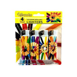 12 x 4Smoke 4 Pack Electronic Printed Lighters - DY007 - GU PAK