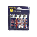 12 x 4Smoke 4 Pack Electronic Printed Lighters - DY007 - GU PAK