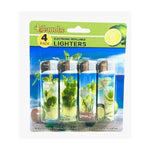 12 x 4Smoke 4 Pack Electronic Printed Lighters - DY007 - GU PAK