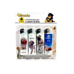 12 x 4Smoke 4 Pack Electronic Printed Lighters - DY007 - GU PAK