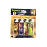 12 x 4Smoke 4 Pack Electronic Printed Lighters - DY007 - GU PAK