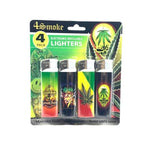 12 x 4Smoke 4 Pack Electronic Printed Lighters - DY007 - GU PAK