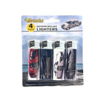 12 x 4Smoke 4 Pack Electronic Printed Lighters - DY007 - GU PAK