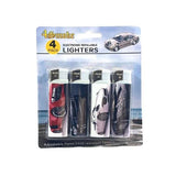 12 x 4Smoke 4 Pack Electronic Printed Lighters - DY007 - GU PAK