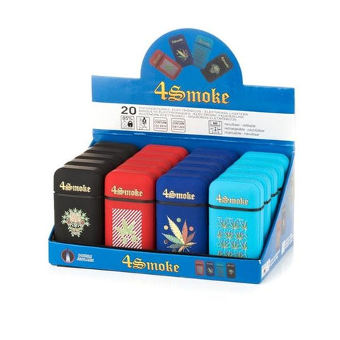 20 x 4smoke Dual Jet Electronic Refillable Lighters - DH750J - GU PAK