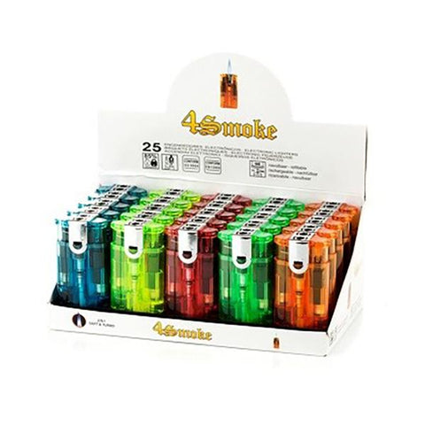 25 x 4smoke Double Flame Electronic Lighters - 8248 - GU PAK