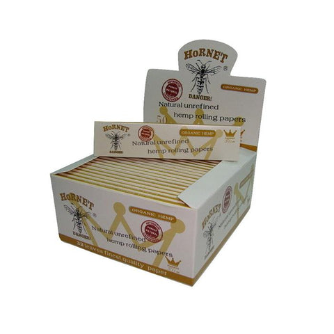 50 Hornet White King Size Organic Rolling Papers - GU PAK