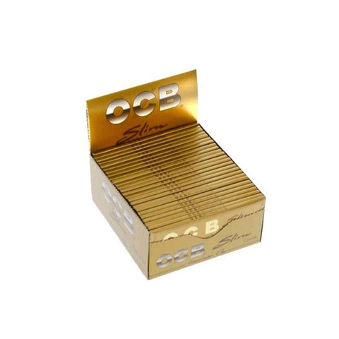 50 OCB Premium King Size Slim Gold Papers - GU PAK