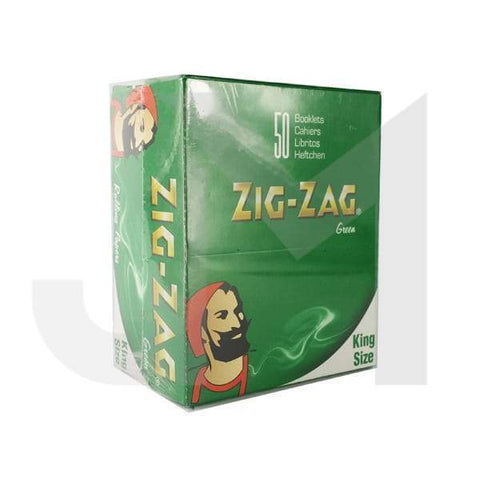 50 Zig-Zag Green King Size Rolling Papers - GU PAK