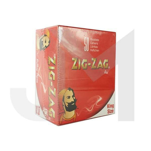 50 Zig-Zag Red King Size Rolling Papers - GU PAK