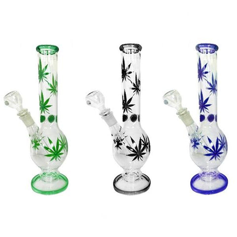 6 x 4Smoke 14" Leaf Design Glass Bong - GB66 - GB67 - GU PAK