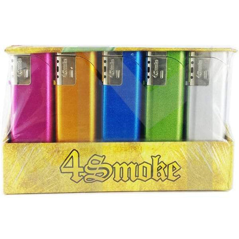 25 x 4Smoke Wind-Proof Metallic Electronic Lighter - 218WE - GU PAK