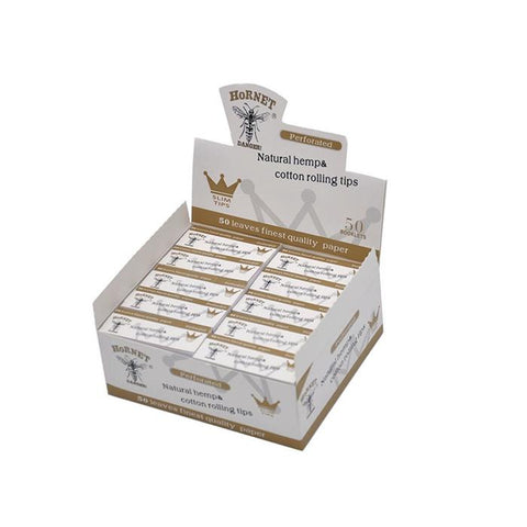 50 Hornet Natural Hemp Cotton Rolling Slim Tips - GU PAK