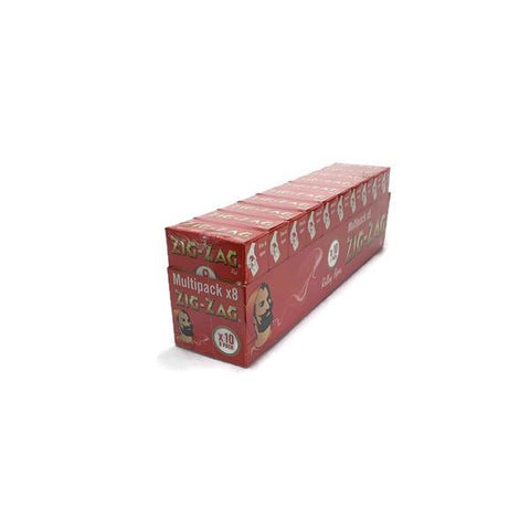 10 Pack x 8 Booklet Zig-Zag Red Regular Size Rolling Papers - GU PAK