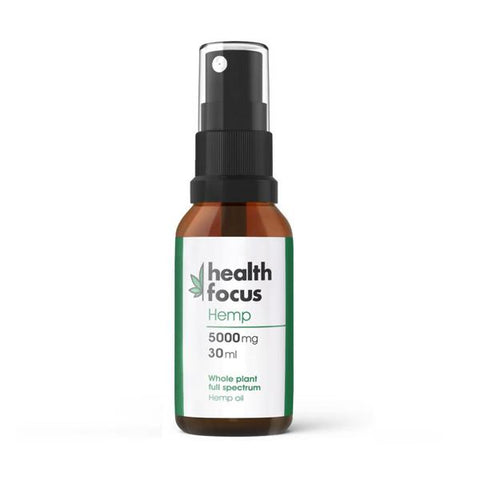 Health Focus Hemp Oil 5000mg Hemp Seed Oil Spray 30ml 50% - GU PAK