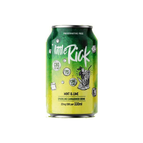 24 x Little Rick Drink 32mg CBD Sparkling 330ml Mint & Lime - GU PAK