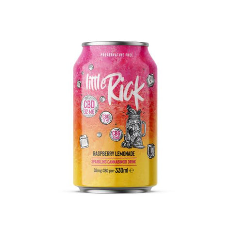 24 x Little Rick 32mg CBD Sparkling 330ml Raspberry Lemonade - GU PAK