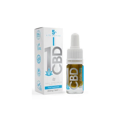 1CBD 5% Pure Hemp 250mg CBD Oil Lite Edition 5ml - GU PAK