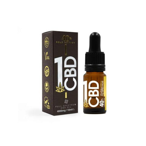 1CBD 40% Pure Hemp 4000mg CBD Oil Gold Edition 10ml - GU PAK