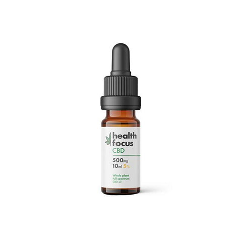 Health Focus CBD 500mg 5% Full Spectrum MCT Oil 10ml - GU PAK