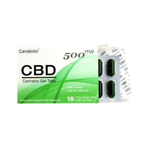 Canabidol 500mg CBD Gel-Tabs 10 Capsules - GU PAK