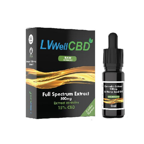 LVWell CBD 500mg 10ml Raw Cannabis Oil - GU PAK