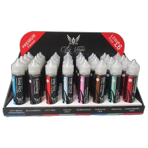City Vape Shortfill Retail Display Kit (50VG-50PG) - 32 Pieces - GU PAK