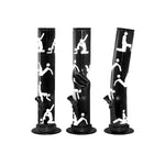 6 x 30cm Black and White Design Acrylic Bong - AP22 - GU PAK