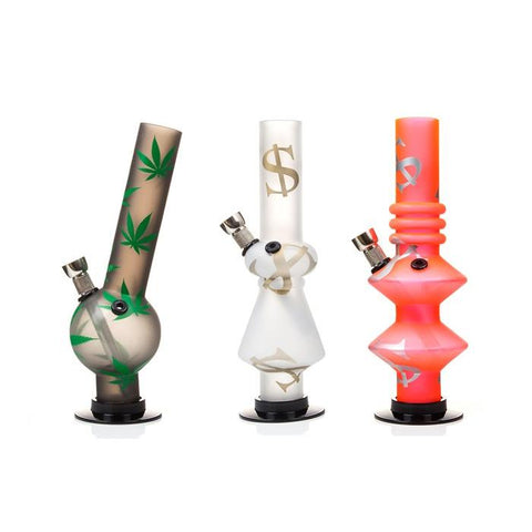 12 x 20cm Small Fancy Design Acrylic Bong -  FDP - GU PAK