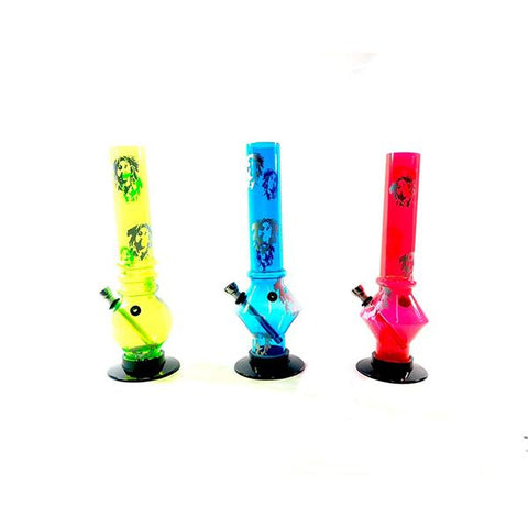 6 x Small Bob Marley Printed Acrylic Bong - FMP Bob - GU PAK