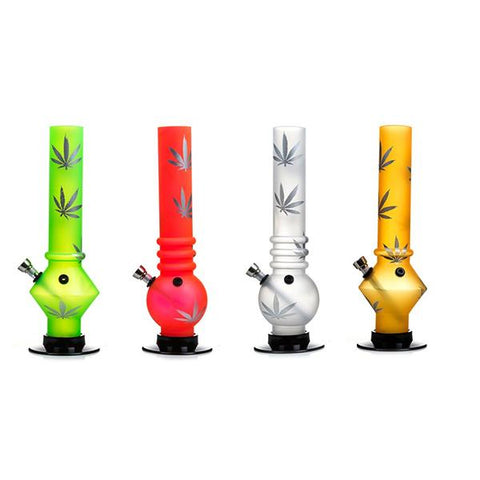 6 x Small Leaf Printed Acrylic Bong - FMP - GU PAK
