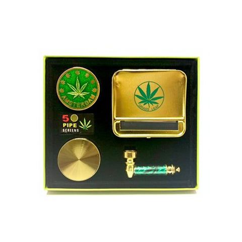 Amsterdam Pipe Gift Set - Gold - TZ103G - GU PAK