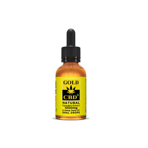 Gold CBD 1000mg CBD Cannabis Extract Hemp Seed Oil 30ml - GU PAK
